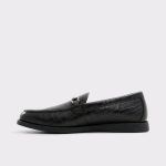 Aldo Black Leather Croco Men Sevul Black Leather Croco Men's Casual Shoes Loafers & Slip-Ons - 3