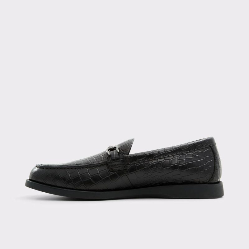 Aldo Black Leather Croco Men Sevul Black Leather Croco Men's Casual Shoes Loafers & Slip-Ons - 3