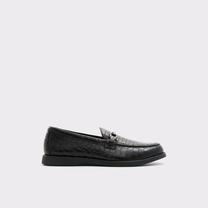 Aldo Black Leather Croco Men Sevul Black Leather Croco Men's Casual Shoes Loafers & Slip-Ons - 1