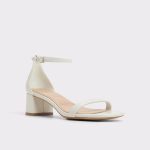 Aldo Calliope White/Bone Women's Block Heels Women White/Bone Heels - 4