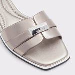 Aldo Darine Pewter Women's Flat Sandals Women Sandals Pewter - 5