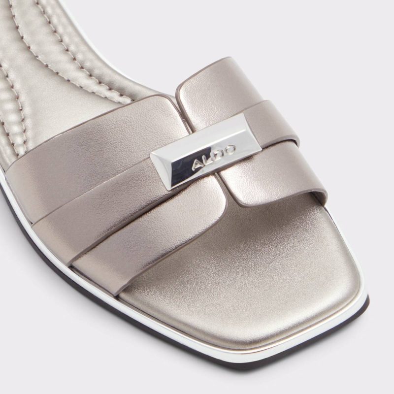 Aldo Darine Pewter Women's Flat Sandals Women Sandals Pewter - 5