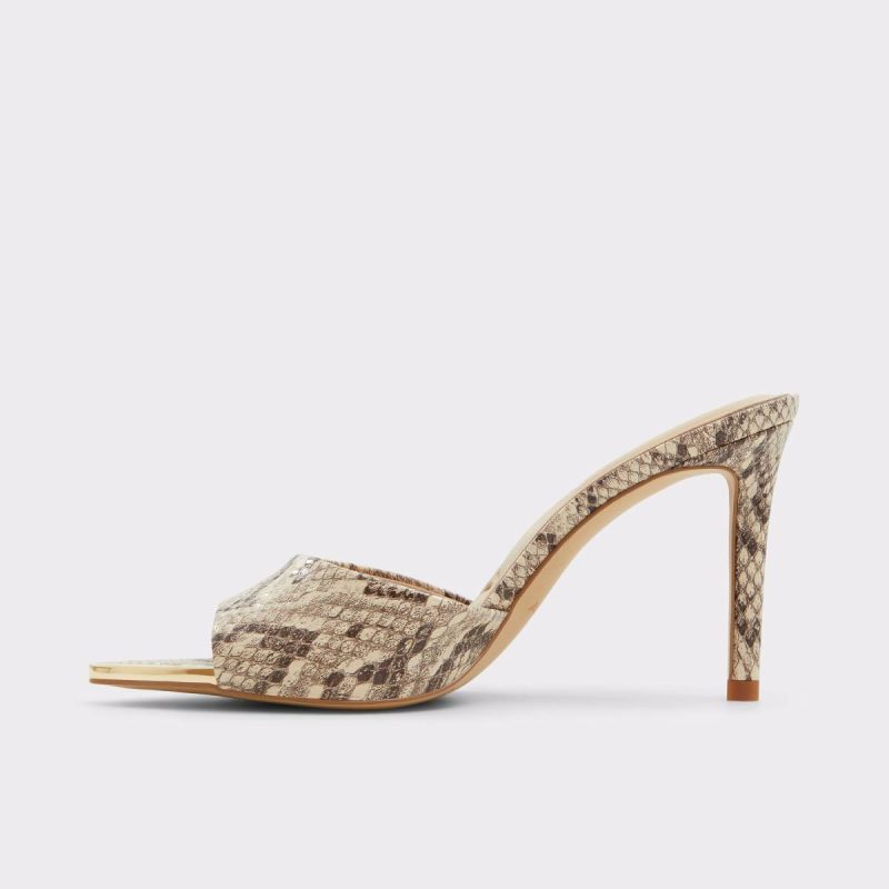 Aldo Heels Anniebrilden Brown Overflow Women's Heeled Mules Women Brown Overflow - 4