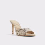 Aldo Heels Anniebrilden Brown Overflow Women's Heeled Mules Women Brown Overflow - 5