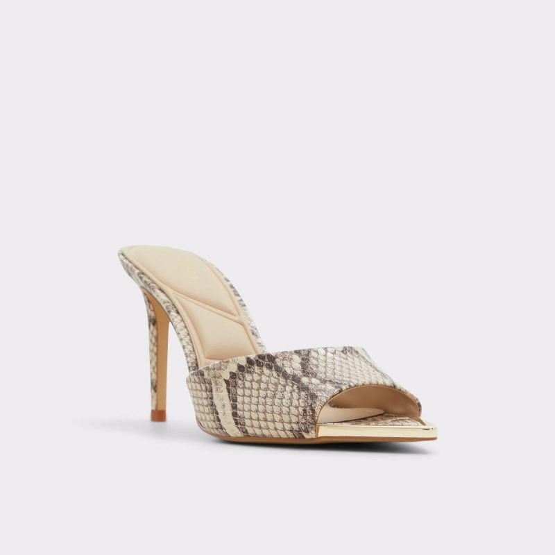 Aldo Heels Anniebrilden Brown Overflow Women's Heeled Mules Women Brown Overflow - 5
