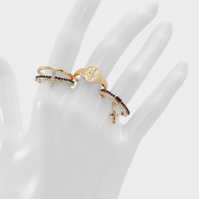 Aldo Jewelry Women Black/Gold Multi Glenealy Black/Gold Multi Women's Rings - 2