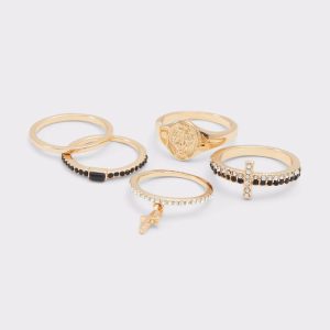 Aldo Jewelry Women Black/Gold Multi Glenealy Black/Gold Multi Women's Rings - 1
