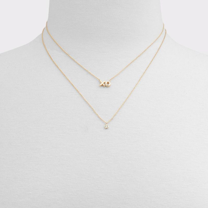 Aldo Jewelry Women Gold/Clear Multi Xolove Gold/Clear Multi Women's Necklaces - 2