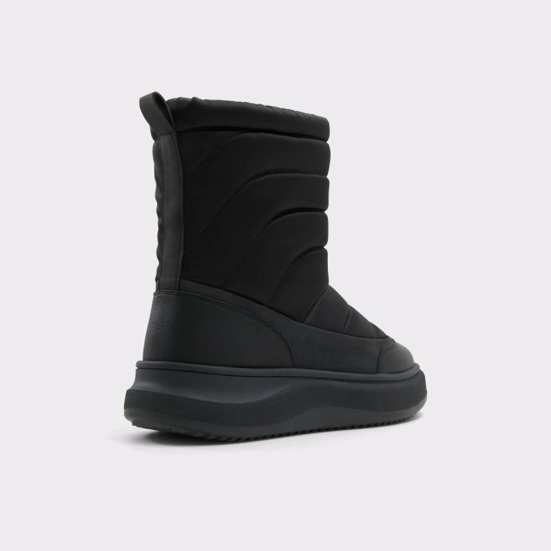 Aldo Men Black Textile Quilting Boots Fucino Black Textile Quilting Men's Casual Boots - 2