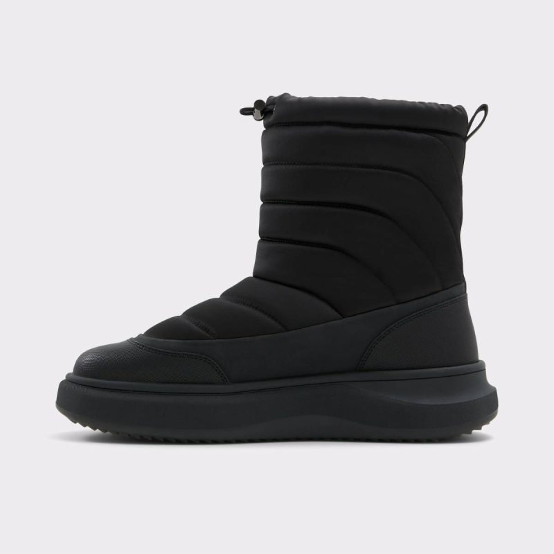 Aldo Men Black Textile Quilting Boots Fucino Black Textile Quilting Men's Casual Boots - 3