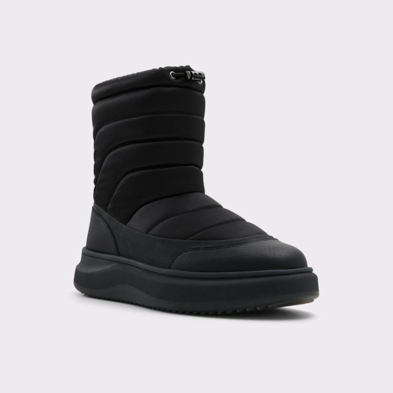 Aldo Men Black Textile Quilting Boots Fucino Black Textile Quilting Men's Casual Boots - 4