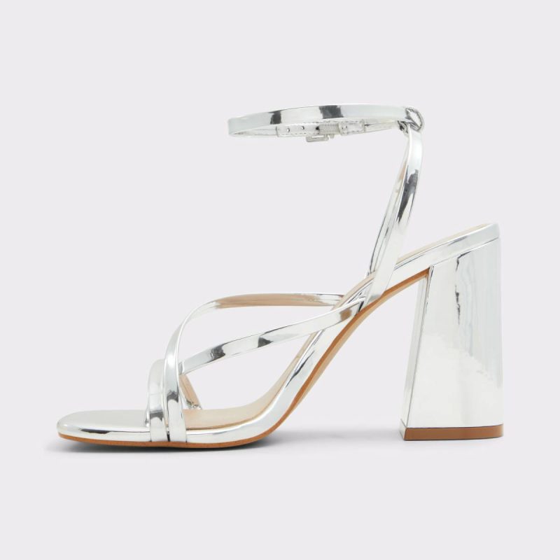 Aldo Silver Heels Laurader Silver Women's Block Heels Women - 3