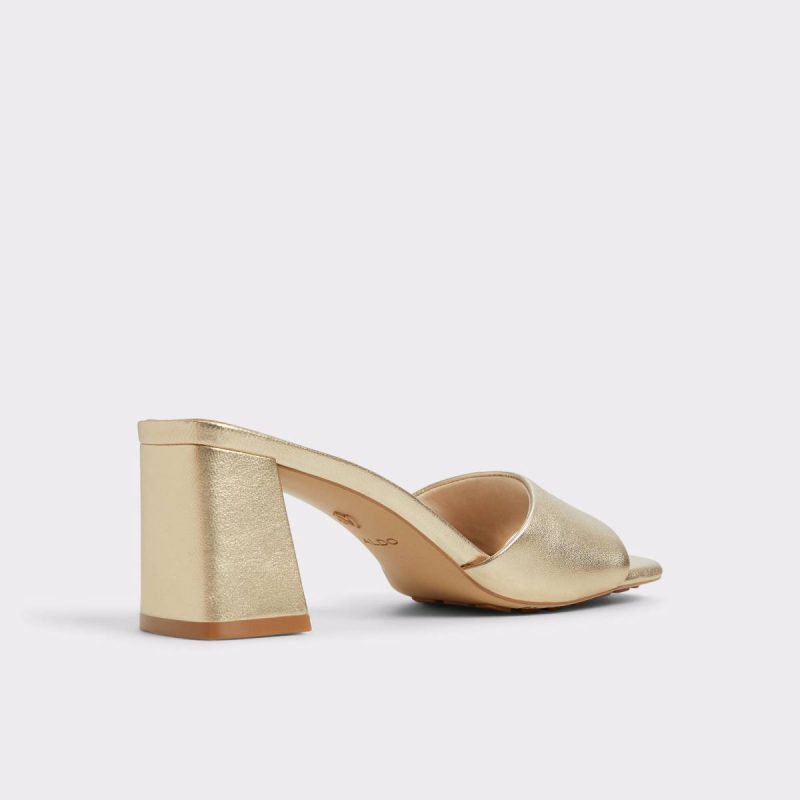 Aldo Tisha Gold Women's Heeled Mules Women Sandals Gold - 2