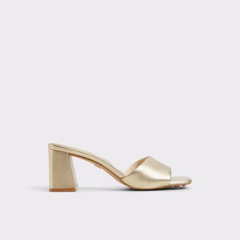 Aldo Tisha Gold Women's Heeled Mules Women Sandals Gold - 1