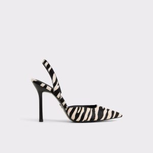 Aldo Women Berolden White/Black Women's Animal Print White/Black Heels - 1