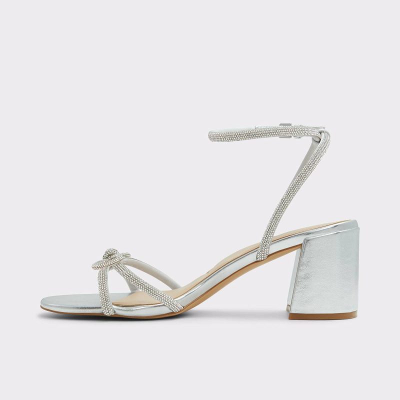 Aldo Women Heels Bouclette Silver Women's Block Heels Silver - 3