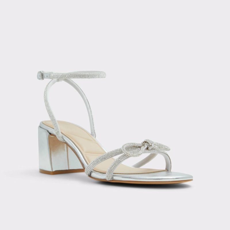 Aldo Women Heels Bouclette Silver Women's Block Heels Silver - 4