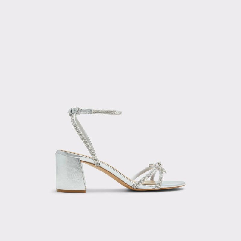 Aldo Women Heels Bouclette Silver Women's Block Heels Silver - 1