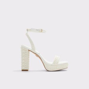 Aldo Women Heels White Lulu White Women's Strappy Sandals - 1