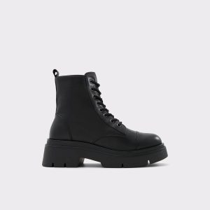 Aldo Women Other Black Leather Marthia Other Black Leather Women's Combat Boots Boots - 1
