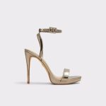 Aldo Women Pewter Heels Katelina Pewter Women's Heeled Sandals - 1