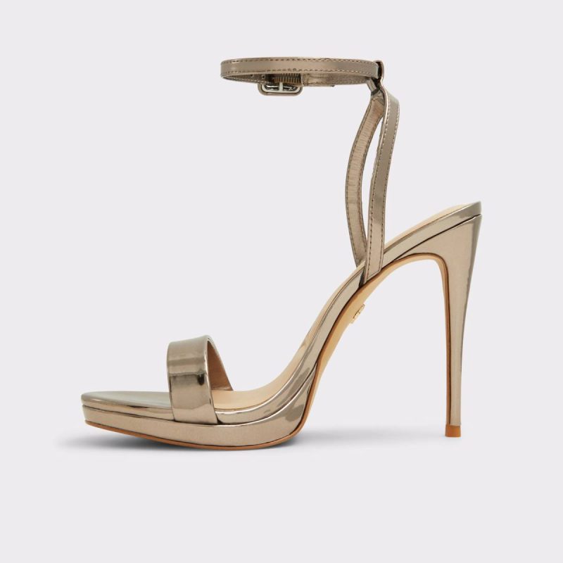 Aldo Women Pewter Heels Katelina Pewter Women's Heeled Sandals - 3