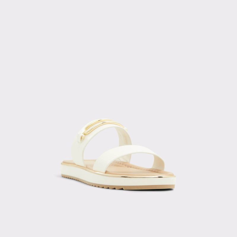 Aldo Women White Sandals Lagoon White Women's Flat Sandals - 4