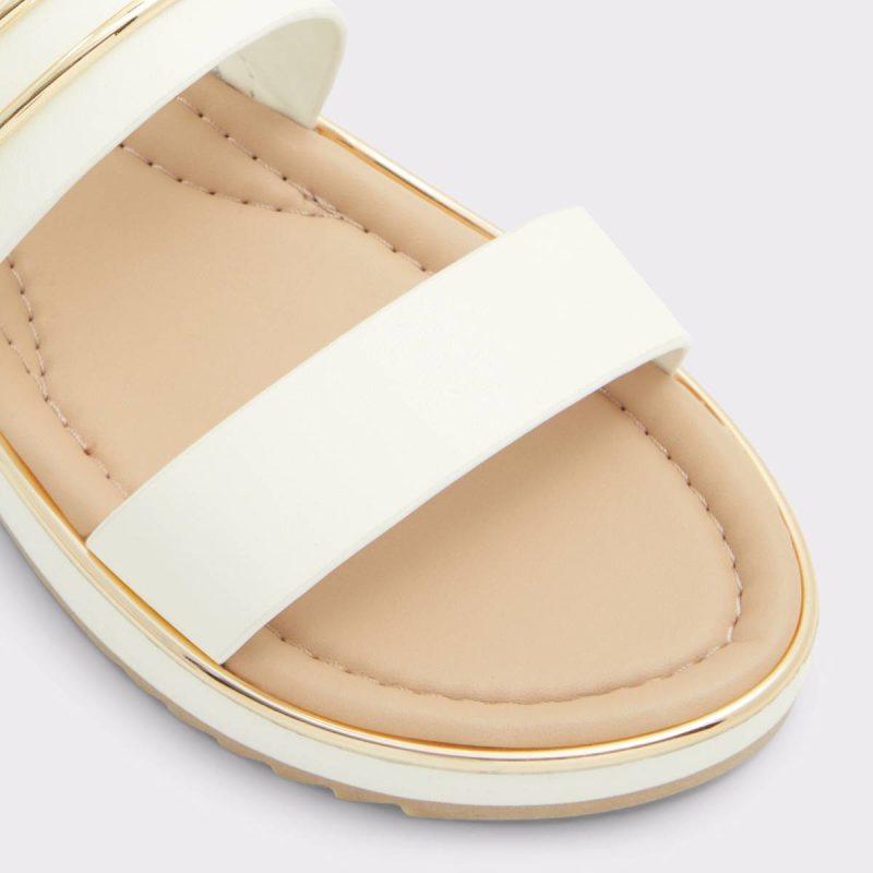 Aldo Women White Sandals Lagoon White Women's Flat Sandals - 5