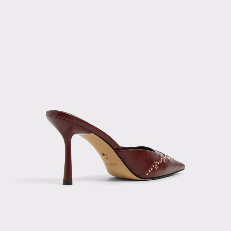 Amarilla Dark Red Women's Mule Slides Women Aldo Heels Dark Red - 2