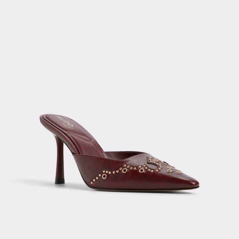 Amarilla Dark Red Women's Mule Slides Women Aldo Heels Dark Red - 4