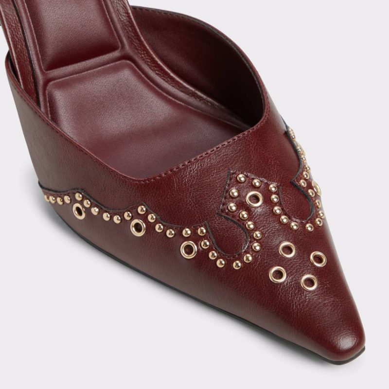 Amarilla Dark Red Women's Mule Slides Women Aldo Heels Dark Red - 5