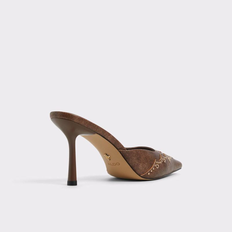 Amarilla Medium Brown Women's Mule Slides Aldo Heels Women Medium Brown - 2