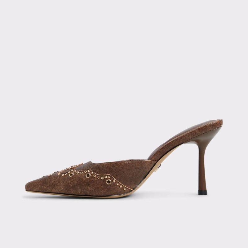 Amarilla Medium Brown Women's Mule Slides Aldo Heels Women Medium Brown - 3