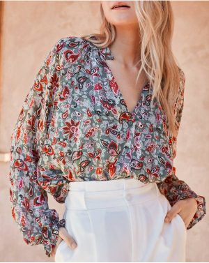 Amoebas Malila Blouse Eucalyptus Tops Polín Et Moi Women - 1