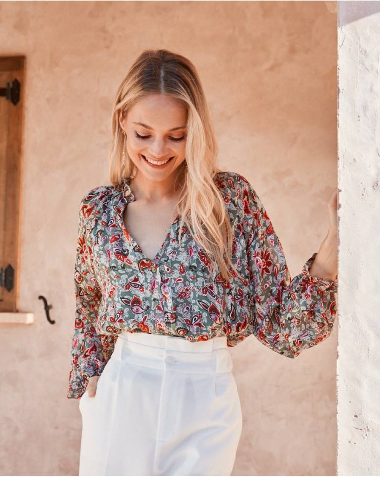 Amoebas Malila Blouse Eucalyptus Tops Polín Et Moi Women - 5