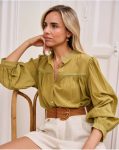 Angelita Linen Shirt Tops Women Polín Et Moi Pistachio - 1