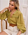 Angelita Linen Shirt Tops Women Polín Et Moi Pistachio - 4