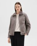 Aviator Jacket In Shearling Women Outerwear Theory Iron Grey - 1