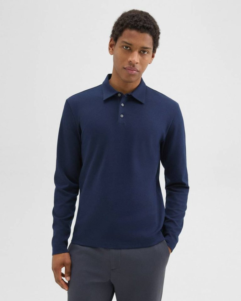 Baltic Long-Sleeve Polo Shirt In Cotton Jersey Men Theory T-Shirts + Polos - 2