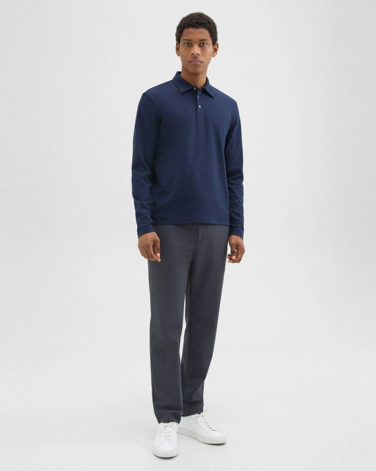 Baltic Long-Sleeve Polo Shirt In Cotton Jersey Men Theory T-Shirts + Polos - 5