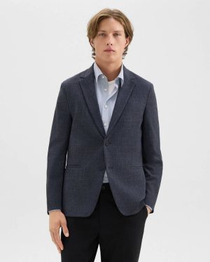 Baltic Melange Men Blazers + Jackets Clinton Blazer In Herringbone Precision Ponte Theory - 1