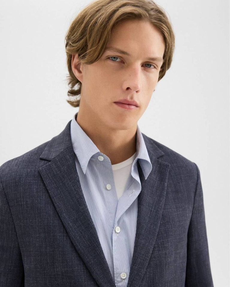 Baltic Melange Men Blazers + Jackets Clinton Blazer In Herringbone Precision Ponte Theory - 4