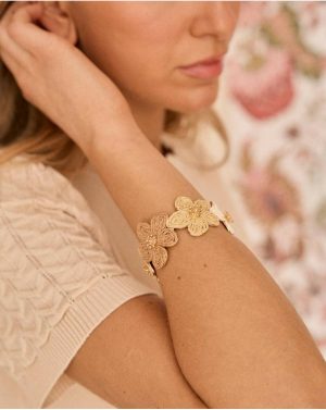 Beige Polín Et Moi Women Amethyst Flower Bracelet Jewelry - 1
