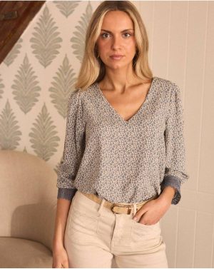 Belisa Flowers Blouse Polín Et Moi Women Cream Blouses And Shirts - 1