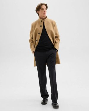 Belvin Coat In Recycled Wool-Blend Melton Outerwear Men Theory New Camel - 1