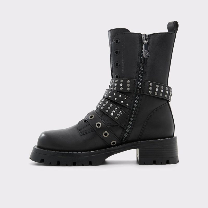 Black Aldo Boots Vortexia Black Women's Combat Boots Women - 5