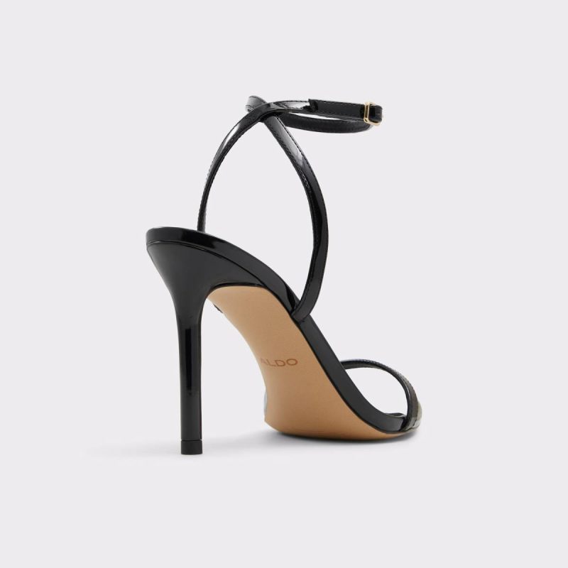 Black Aldo Tulipa Black Women's Strappy Sandals Heels Women - 2