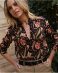 Black Calista Print Shirt Women Polín Et Moi Tops - 2