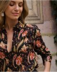 Black Calista Print Shirt Women Polín Et Moi Tops - 3