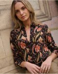 Black Calista Print Shirt Women Polín Et Moi Tops - 4